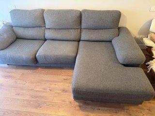 Sofá chaise longe gris 2,90m