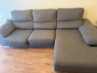 Sofá chaise longe gris 2,90m