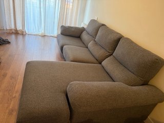 Sofá chaise longe gris 2,90m