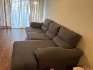 Sofá chaise longe gris 2,90m