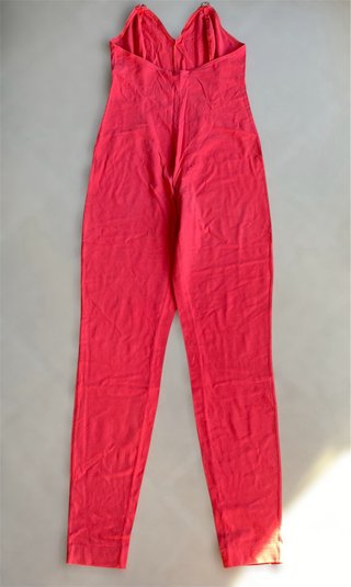 Tuta Sisley donna scollata rosso corallo