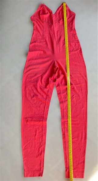 Tuta Sisley donna scollata rosso corallo