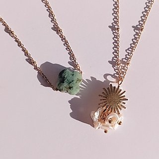 Collar Acero Sol y Perlas
