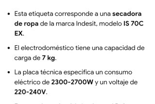 Secadora Indesit 7kg Condensación