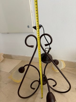 Lámpara de techo forja 3 tulipas
