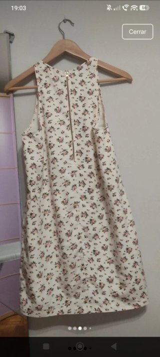 Vestido Sfera flores crema T.S