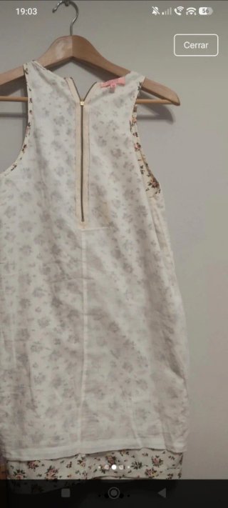 Vestido Sfera flores crema T.S