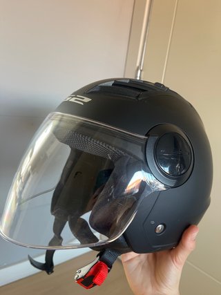 Casco Moto LS2 Negro Visera Transparente