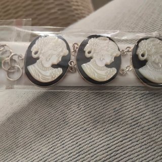 Pulsera Plata Onix y Nácar
