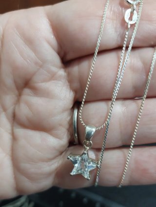 Cadena y Colgante de Plata de Ley