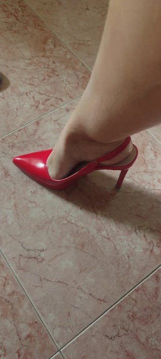 Zapatos Slingback Charol Rojo Talla 38