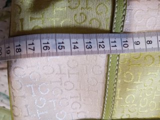 Bolso de mano/hombro beige y verde