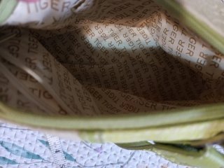 Bolso de mano/hombro beige y verde