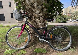 Bicicleta 26 con guardabarros y detalles rosas