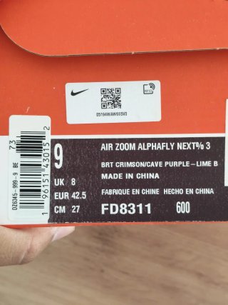 T42,5 Nike  Air Zoom Alphafly Next% 3 Rojas