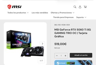 MSI GeForce RTX 5060 Ti 8G GAMING TRIO