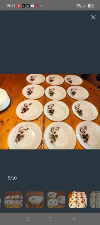 6 Platos Hondos Arcopal Flor Almendro y 1 de postr