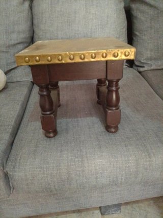 Mesa auxiliar vintage madera y metal