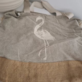 Bolso de playa con flamenco