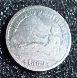 Moneda 1 Peseta 1869 Gobierno Provisional