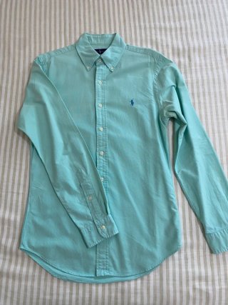 Camisa Ralph Lauren Slim Fit Verde Azulado