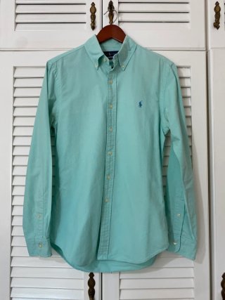 Camisa Ralph Lauren Slim Fit Verde Azulado