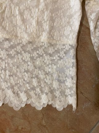 Top pizzo floreale panna - Taglia M