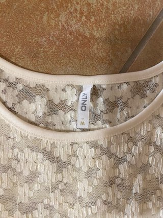 Top pizzo floreale panna - Taglia M