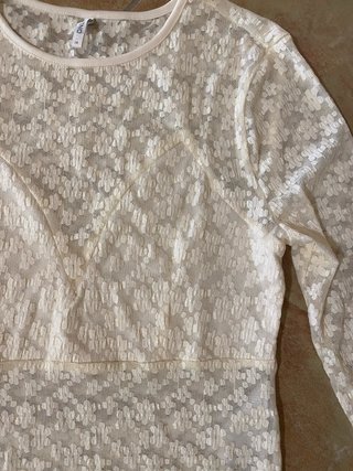Top pizzo floreale panna - Taglia M