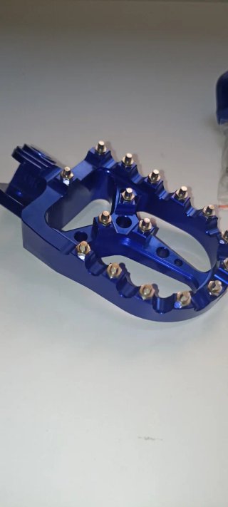 Reposapiés Moto Aluminio Azul