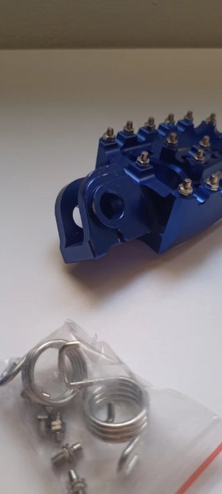 Reposapiés Moto Aluminio Azul