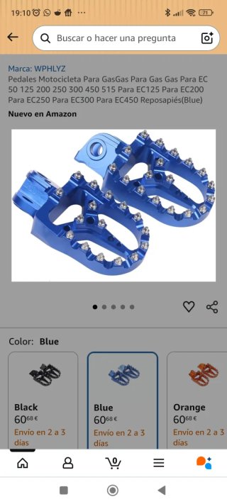 Reposapiés Moto Aluminio Azul