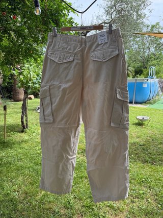 Pantaloni Cargo Zara Beige relaxed fit taglia 48IT