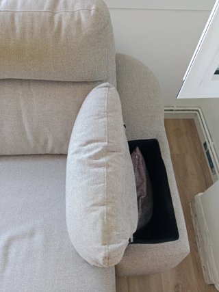 Sofá 2 plazas extensible con baúl