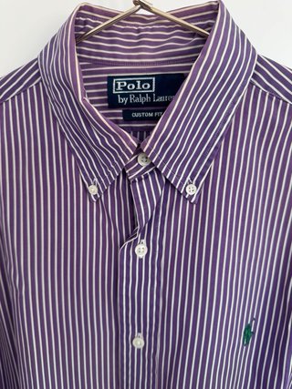 Camicia Polo Ralph Lauren a righe viola/bianco