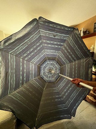 Sombrilla Tommy Bahama 2,30m Rayas Azul/Turquesa.