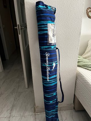 Sombrilla Tommy Bahama 2,30m Rayas Azul/Turquesa.