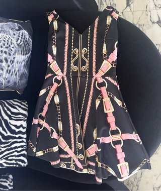 Vestido Guess Negro y Rosa sin mangas como nuevo