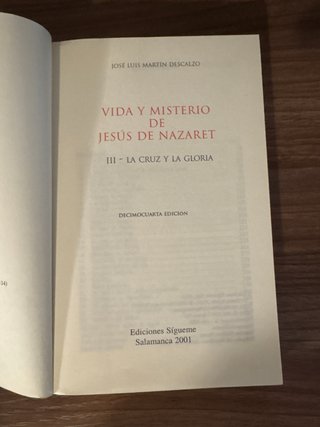 Vida y misterio de Jesus de Nazaret III. La cruz y