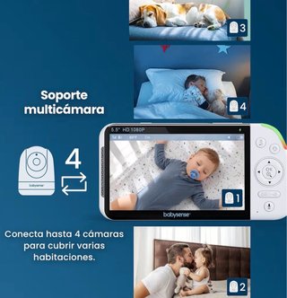 Vigilabebés Full HD 5.5 IPS 2 Cámaras