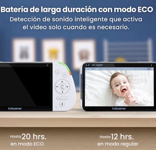 Vigilabebés Full HD 5.5 IPS 2 Cámaras
