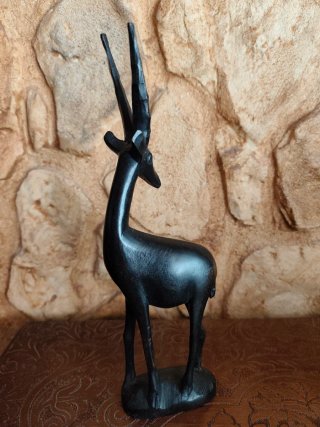Figuras Antílope y Búfalo de madera talla Africa
