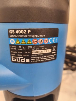 Bomba sumergible Güde GS 4002 P