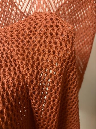 Vestido calado naranja talla única