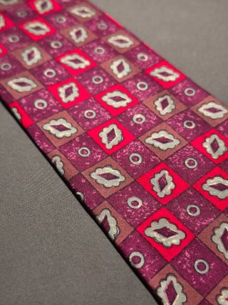 Cravatta vintage Fantasia Geometrica in seta Italy