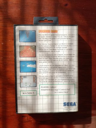 Videojuego Bomber Raid Sega Master System