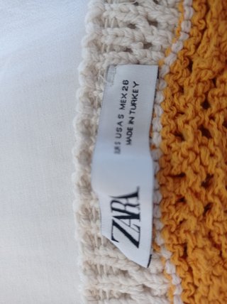 Top Crochet Blanco y Amarillo Talla S
