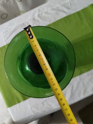 Jarrón grande de cristal verde