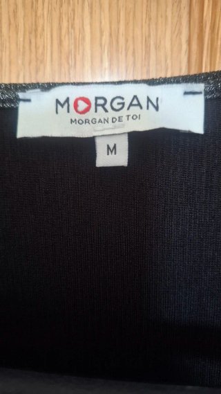 Top Morgan brillante plateado talla M