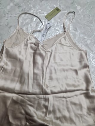 Sottogiacca in raso beige/oro